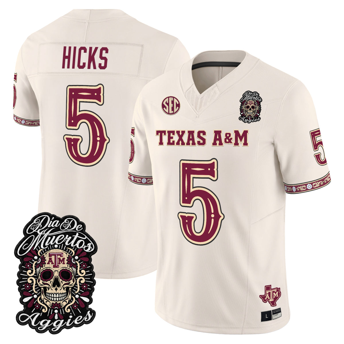  Texas A&M Aggies Día de los Muertos Vapor Limited Jersey - Stitched