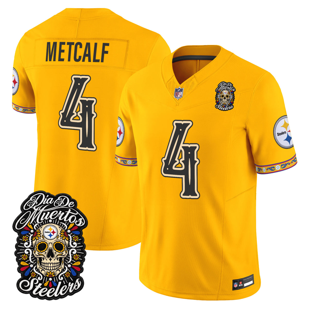  Pittsburgh Steelers Día de los Muertos Vapor Limited Jersey - Stitched