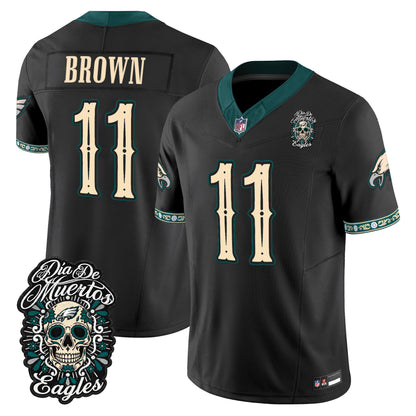  Philadelphia Eagles Día de los Muertos Vapor Limited Jersey - Stitched