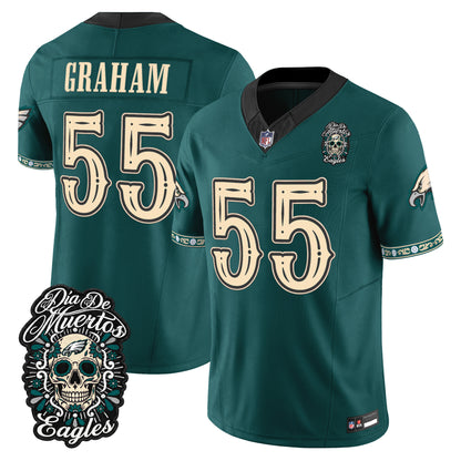  Philadelphia Eagles Día de los Muertos Vapor Limited Jersey - Stitched