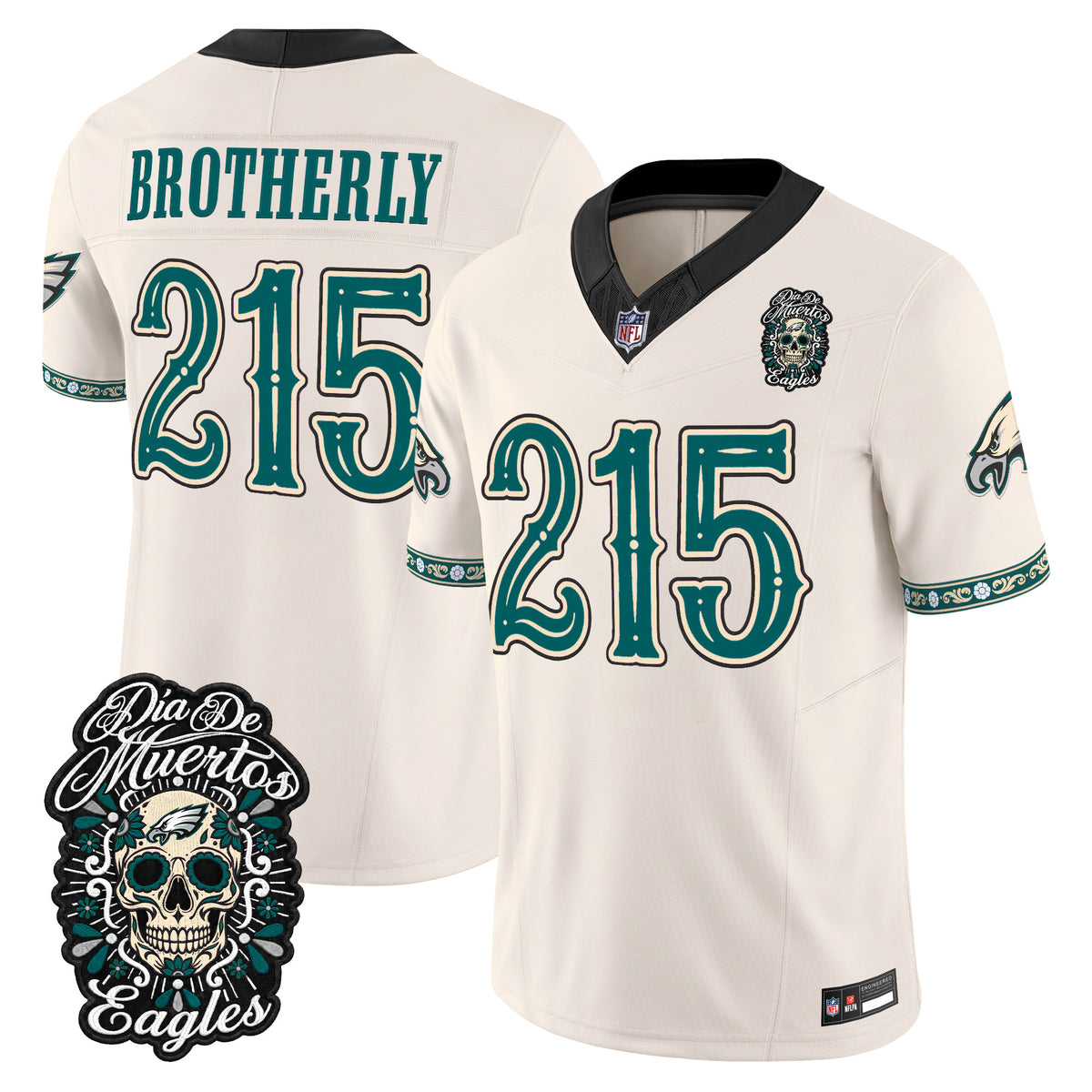  Philadelphia Eagles Día de los Muertos Vapor Limited Jersey - Stitched