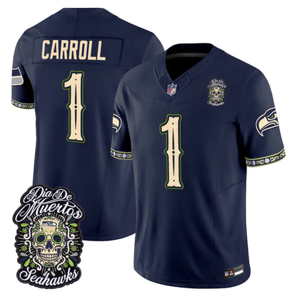  Seattle Seahawks Día de los Muertos Vapor Limited Jersey - Stitched