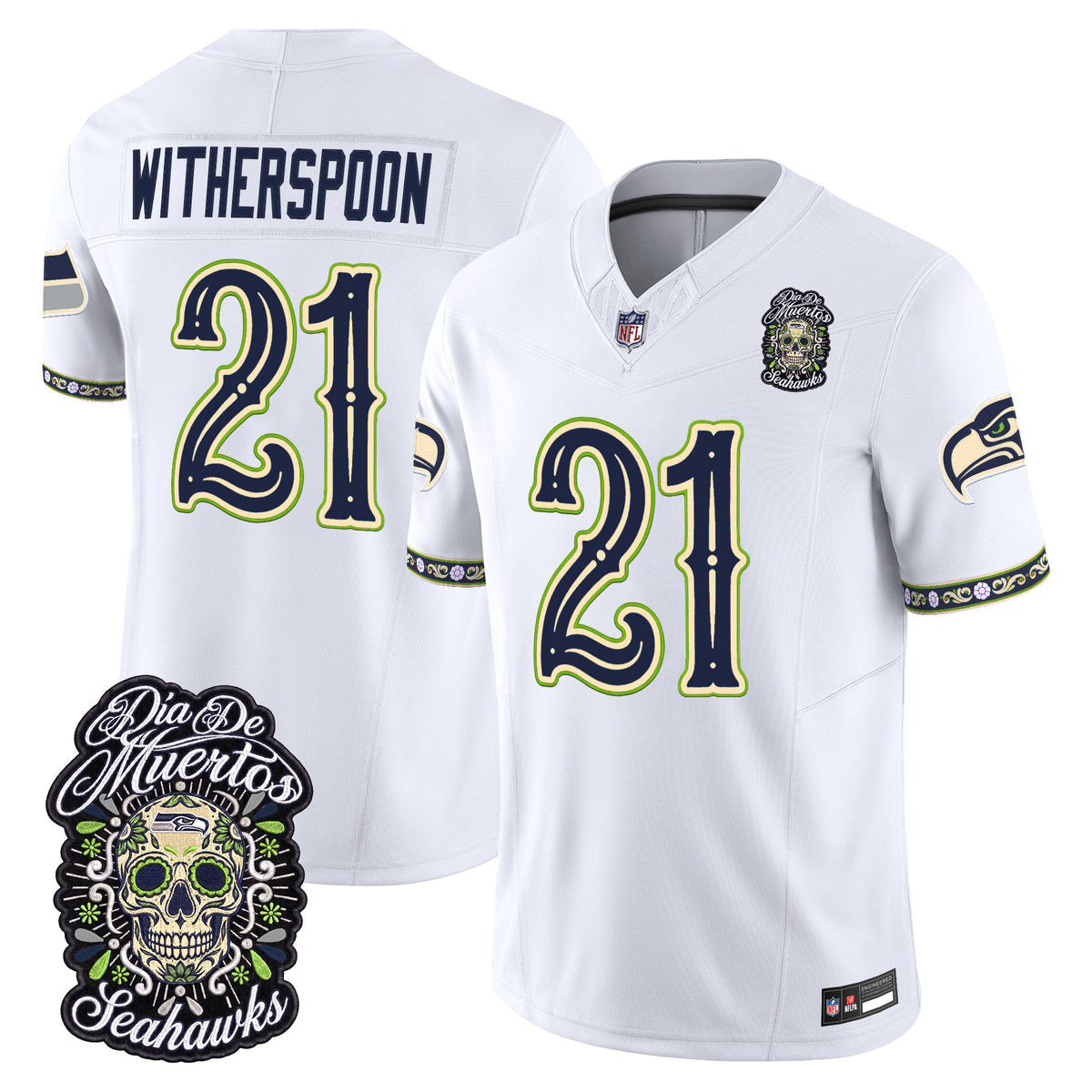  Seattle Seahawks Día de los Muertos Vapor Limited Jersey - Stitched