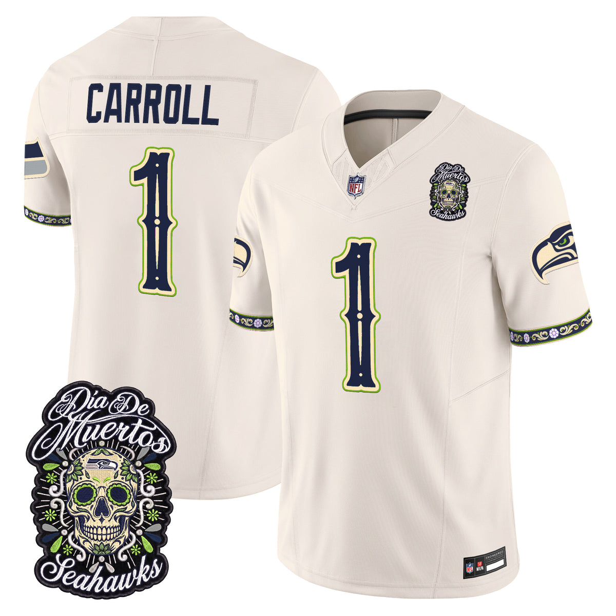  Seattle Seahawks Día de los Muertos Vapor Limited Jersey - Stitched