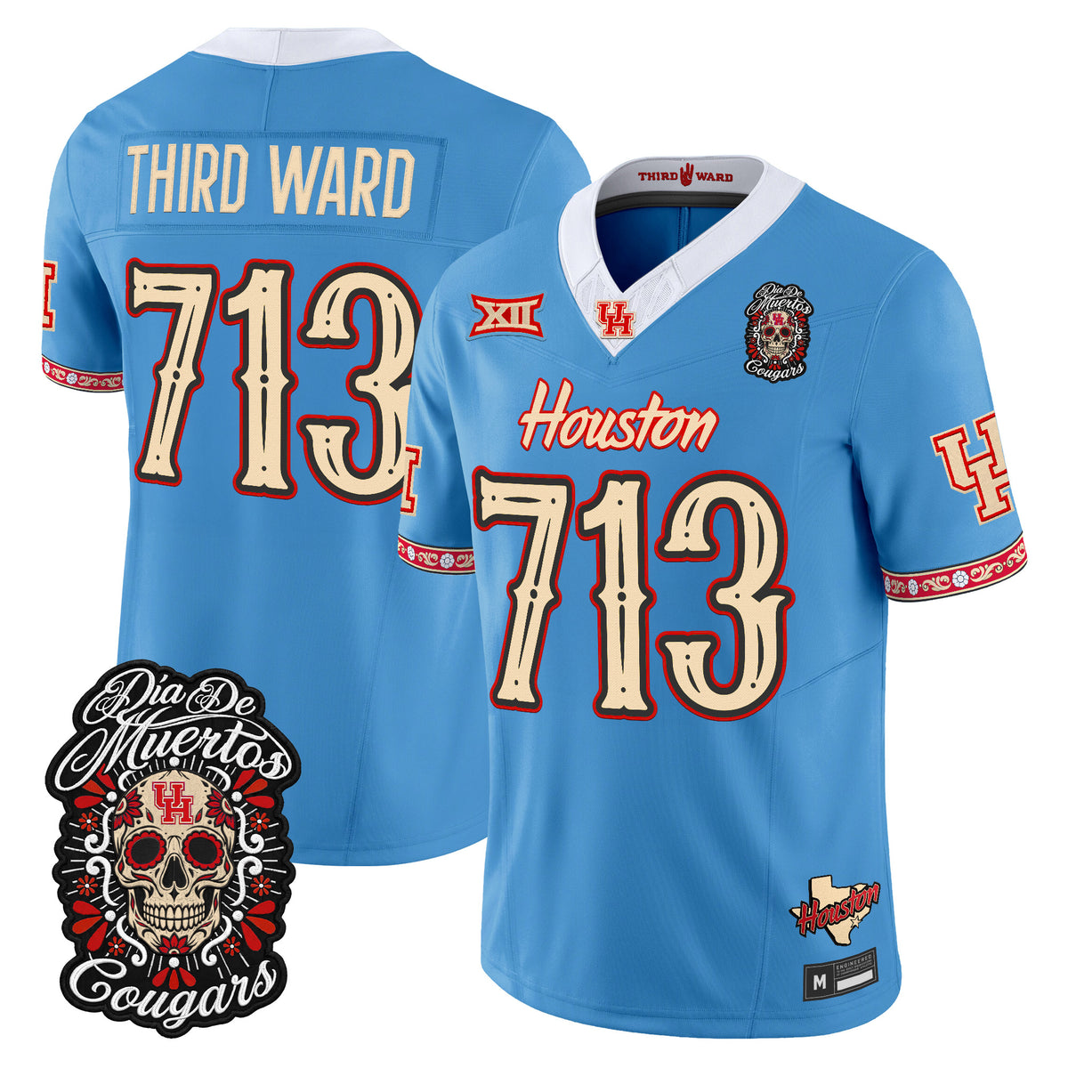  Houston Cougars Día de los Muertos Vapor Limited Jersey - Stitched
