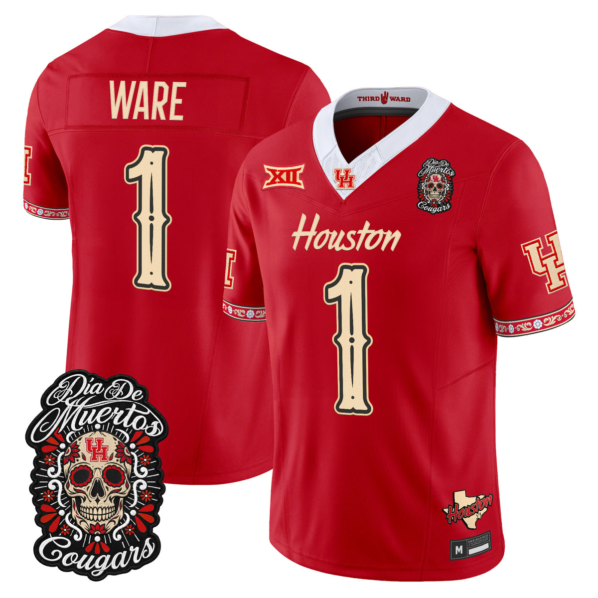  Houston Cougars Día de los Muertos Vapor Limited Jersey - Stitched