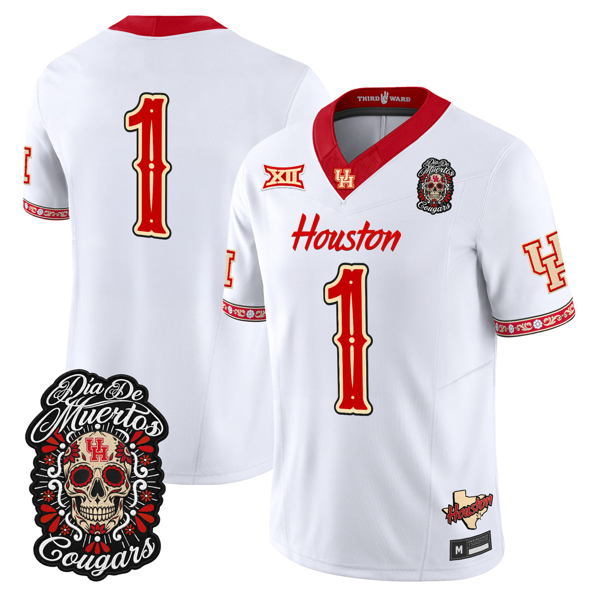  Houston Cougars Día de los Muertos Vapor Limited Jersey - Stitched