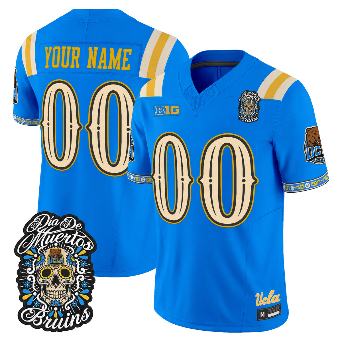 UCLA Bruins Día de los Muertos Vapor Limited Custom Jersey - Stitched
