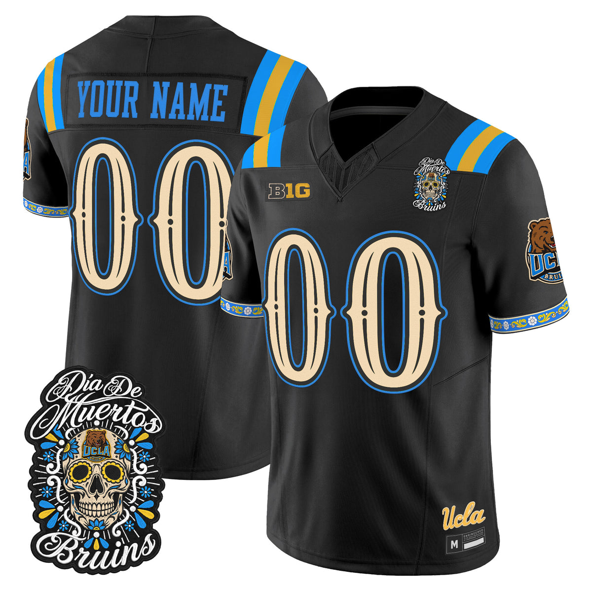 UCLA Bruins Día de los Muertos Vapor Limited Custom Jersey - Stitched