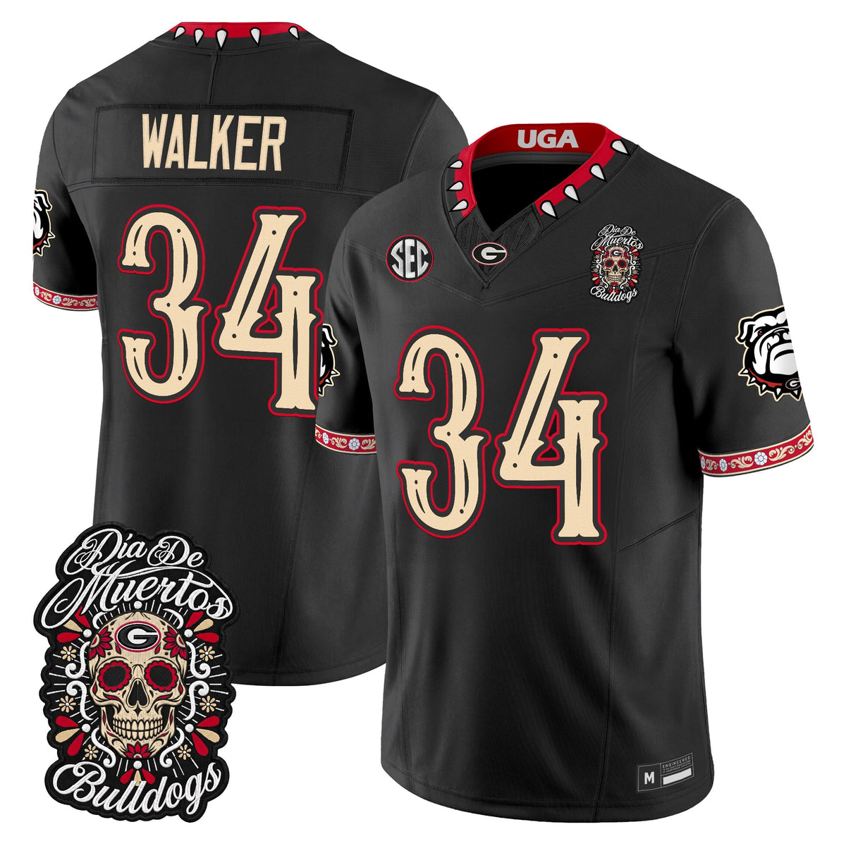 Georgia Bulldogs Día de los Muertos Vapor Limited Jersey - Stitched