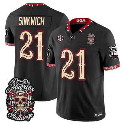 Georgia Bulldogs Día de los Muertos Vapor Limited Jersey - Stitched