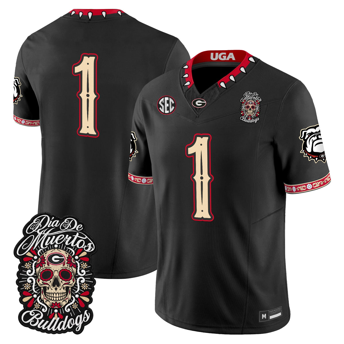 Georgia Bulldogs Día de los Muertos Vapor Limited Jersey - Stitched