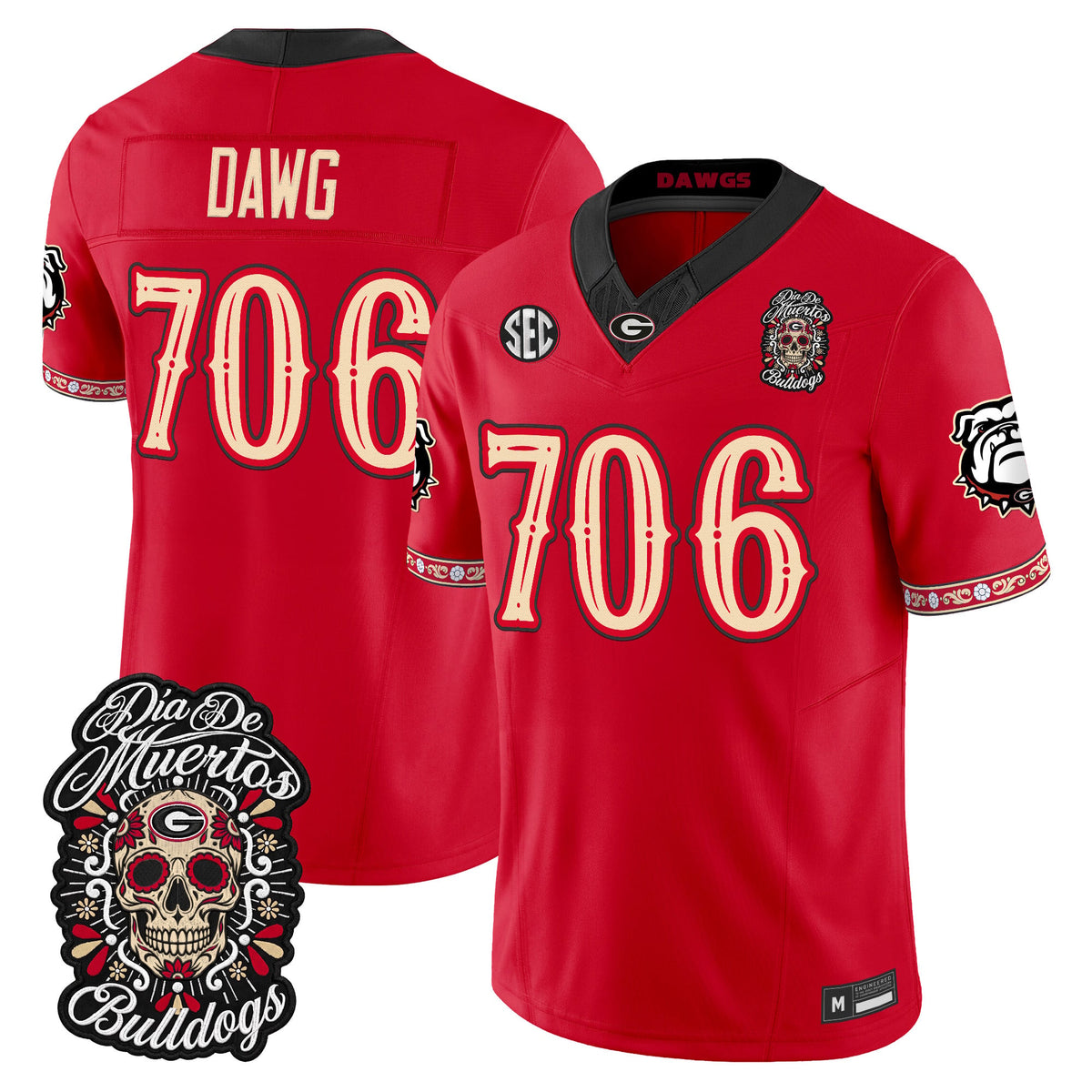 Georgia Bulldogs Día de los Muertos Vapor Limited Jersey - Stitched