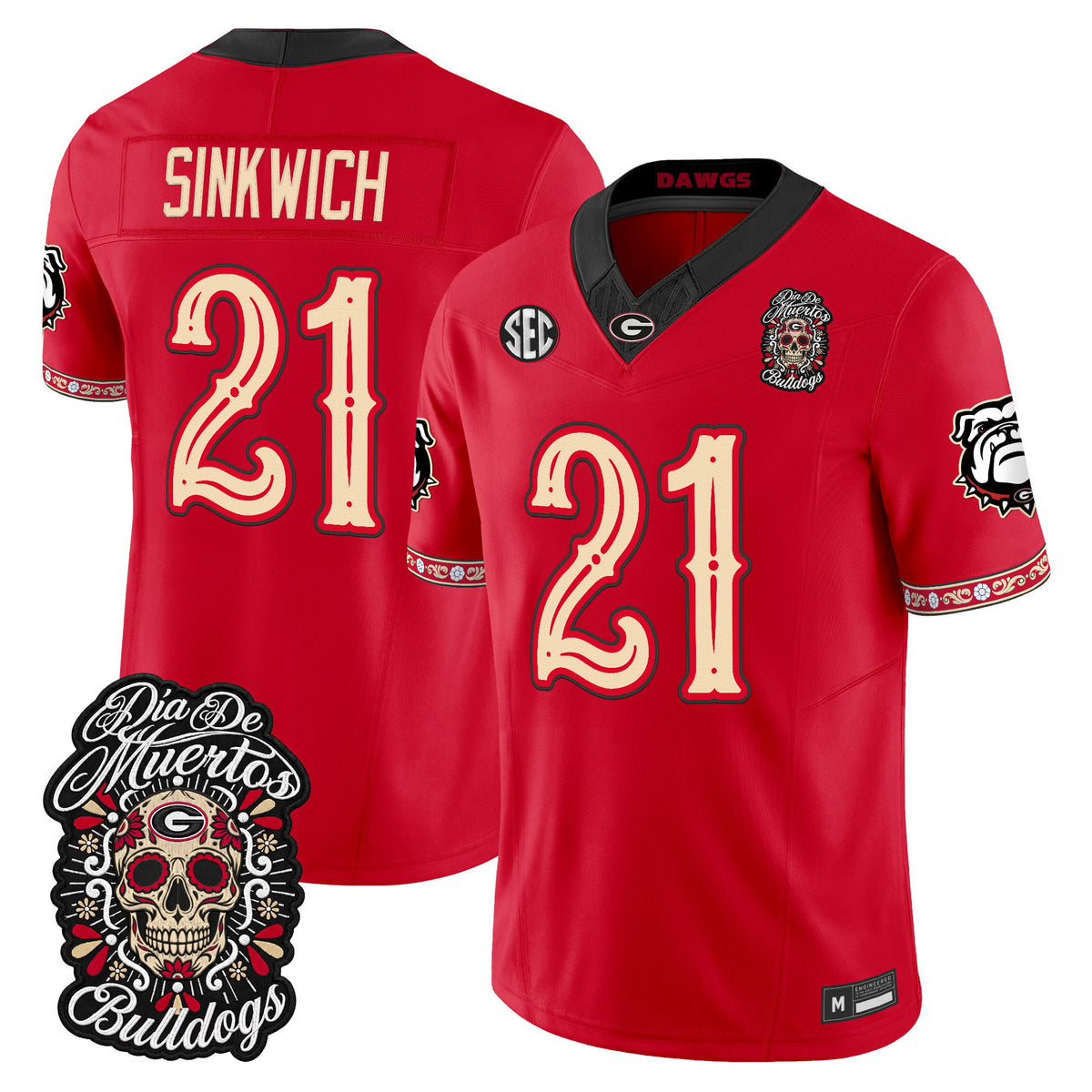 Georgia Bulldogs Día de los Muertos Vapor Limited Jersey - Stitched