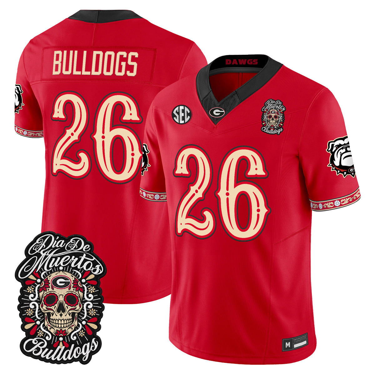 Georgia Bulldogs Día de los Muertos Vapor Limited Jersey - Stitched