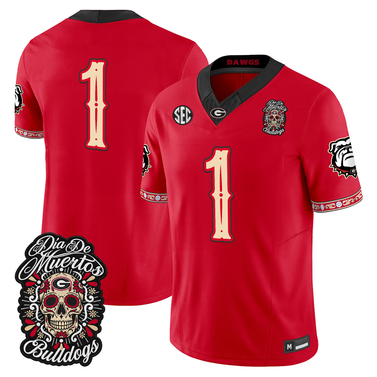 Georgia Bulldogs Día de los Muertos Vapor Limited Jersey - Stitched