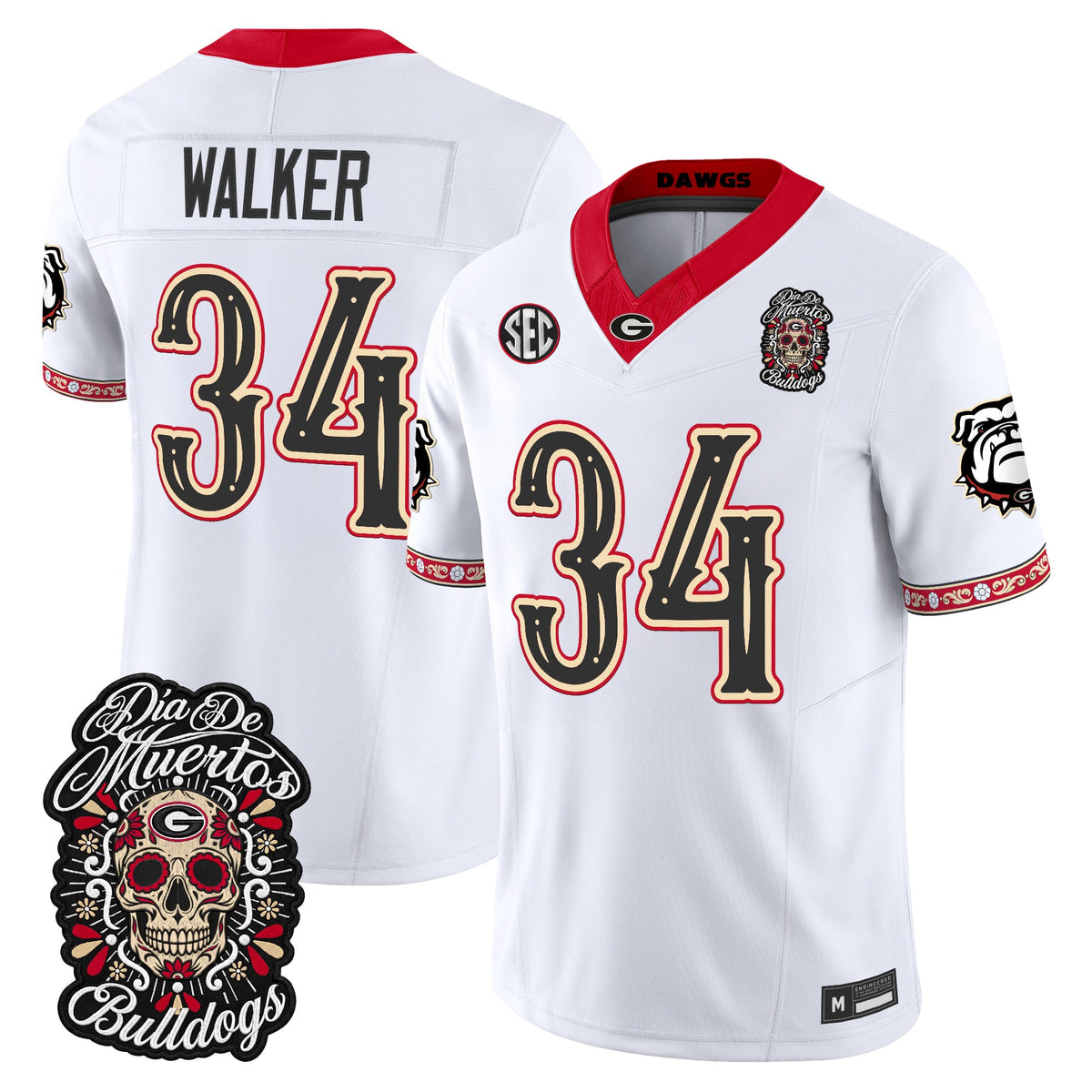 Georgia Bulldogs Día de los Muertos Vapor Limited Jersey - Stitched