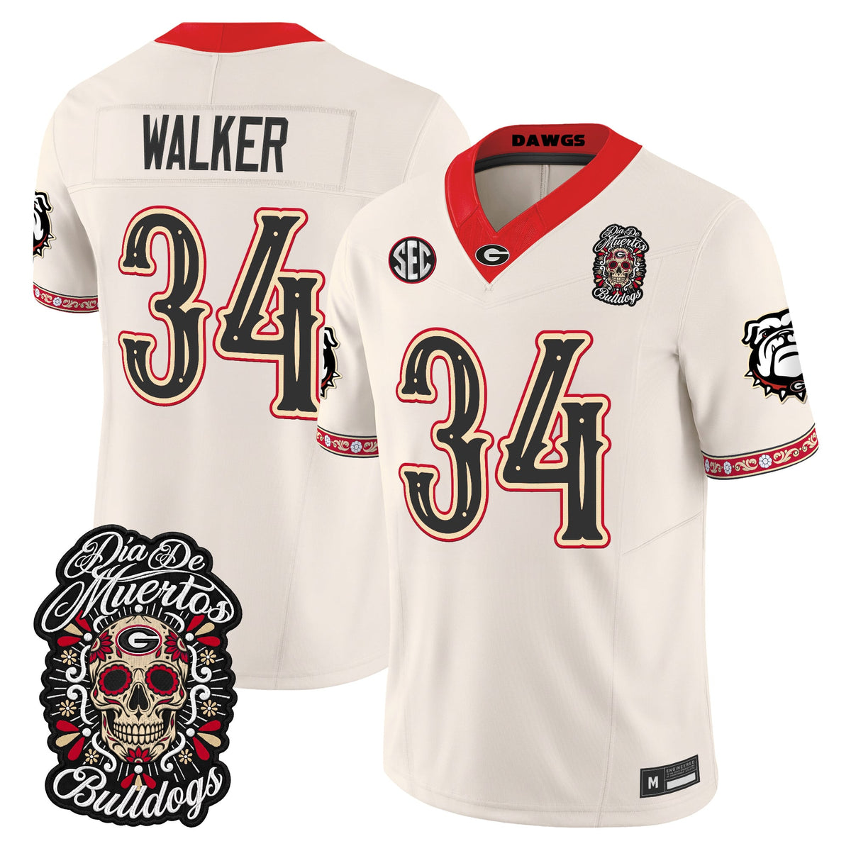 Georgia Bulldogs Día de los Muertos Vapor Limited Jersey - Stitched