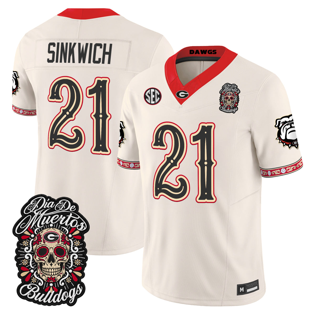 Georgia Bulldogs Día de los Muertos Vapor Limited Jersey - Stitched
