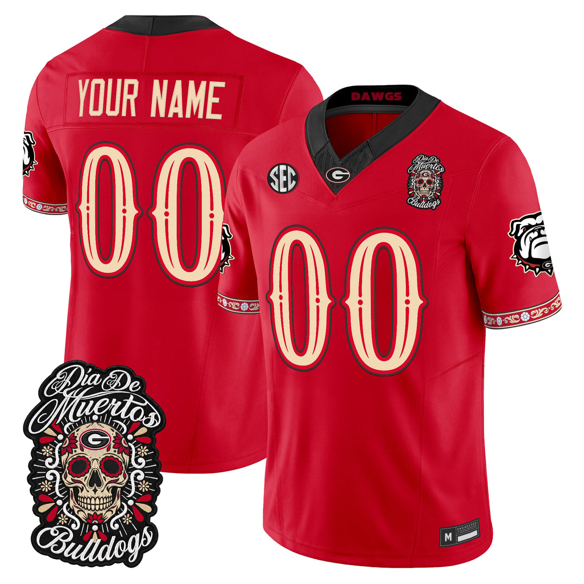 Georgia Bulldogs Día de los Muertos Vapor Limited Custom Jersey - Stitched