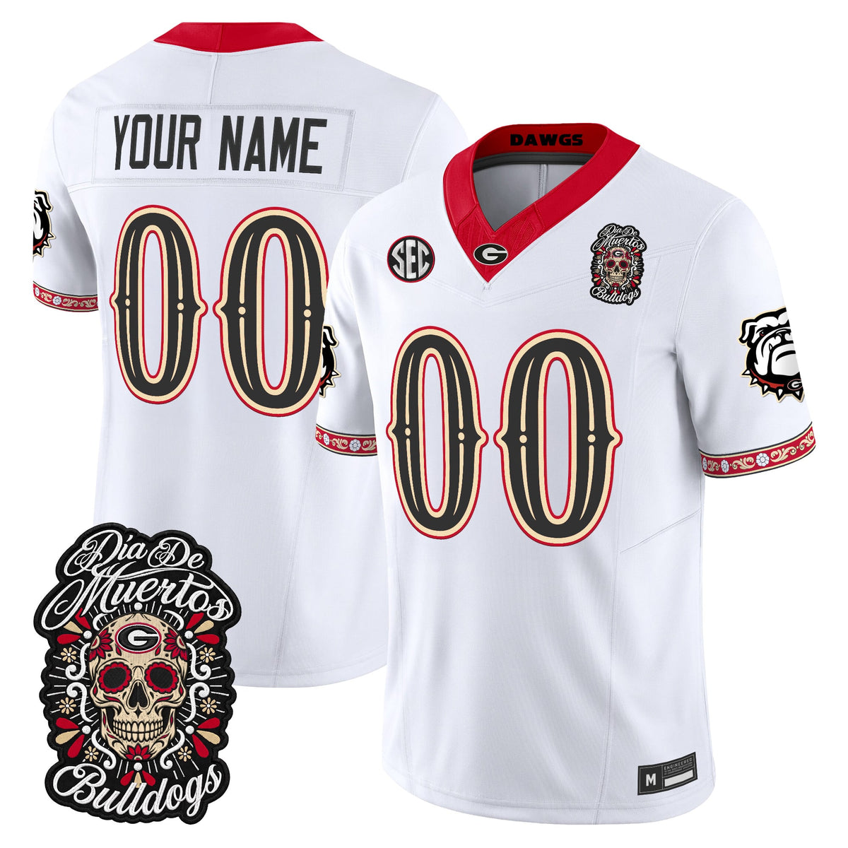Georgia Bulldogs Día de los Muertos Vapor Limited Custom Jersey - Stitched