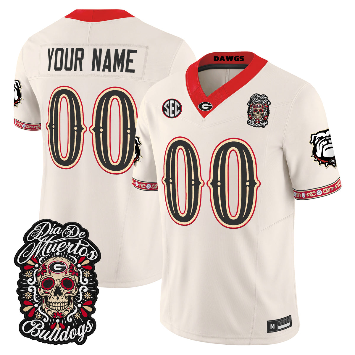 Georgia Bulldogs Día de los Muertos Vapor Limited Custom Jersey - Stitched