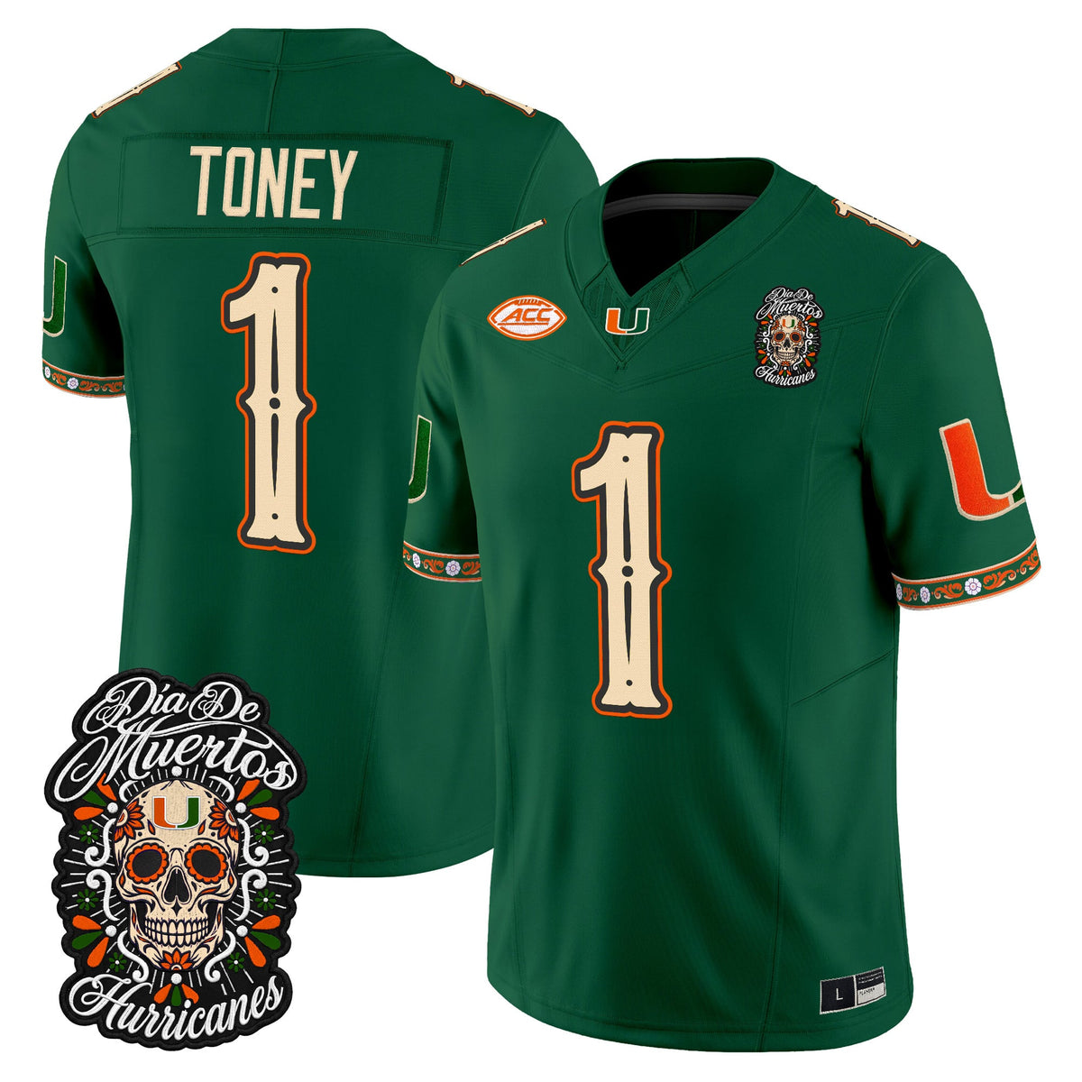 Miami Hurricanes Día de los Muertos Vapor Limited Jersey - Stitched
