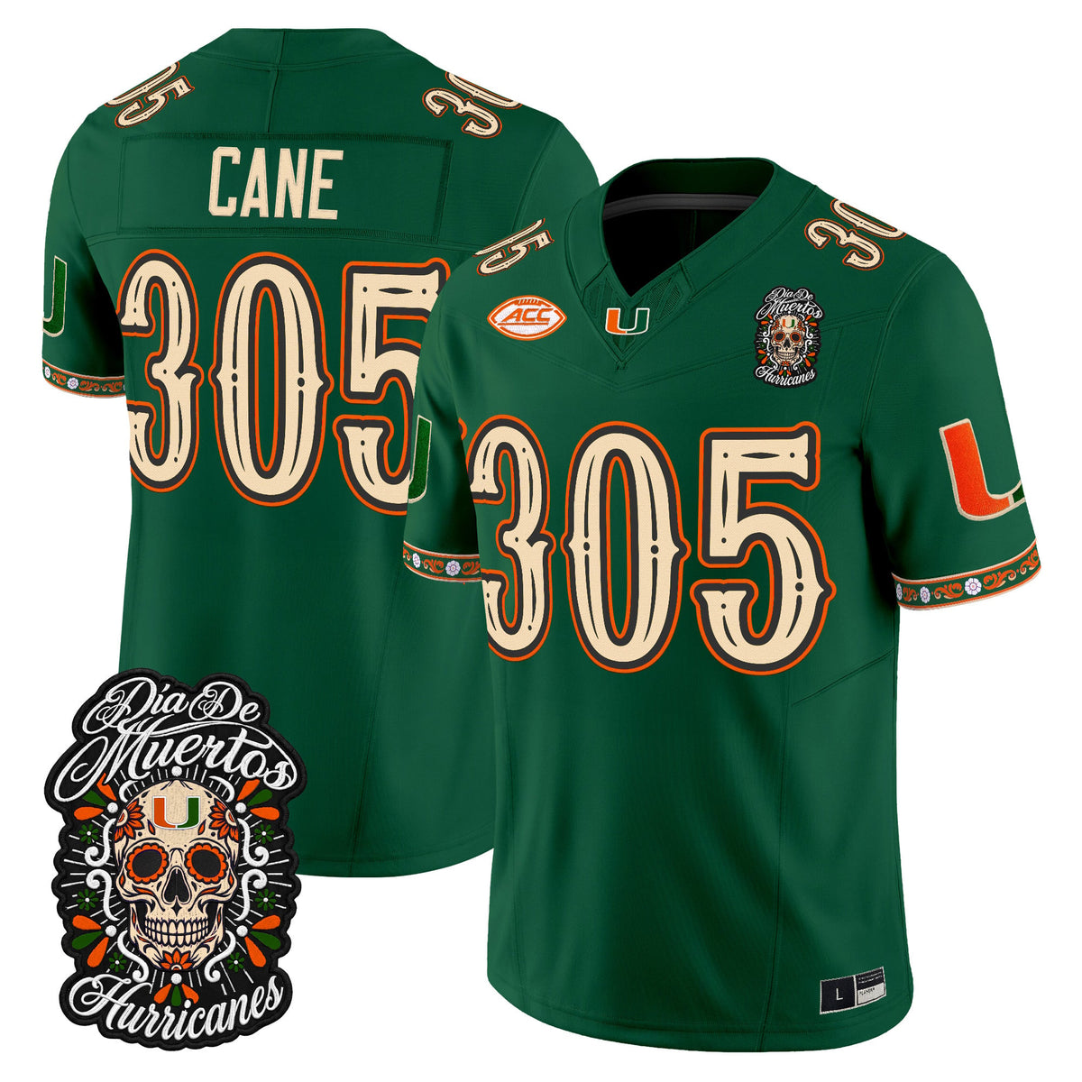 Miami Hurricanes Día de los Muertos Vapor Limited Jersey - Stitched