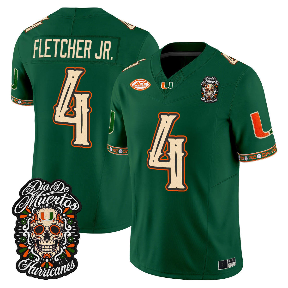 Miami Hurricanes Día de los Muertos Vapor Limited Jersey - Stitched