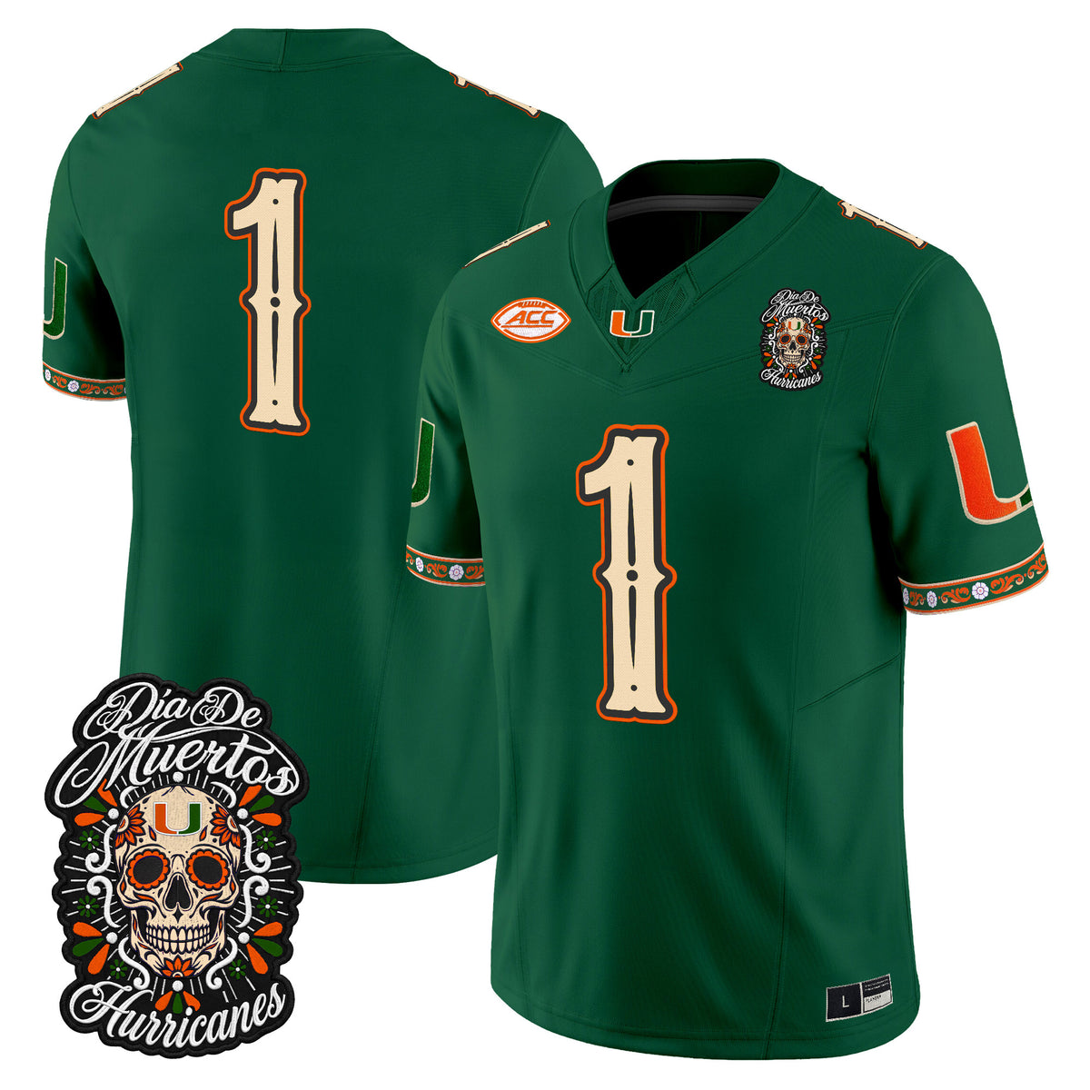 Miami Hurricanes Día de los Muertos Vapor Limited Jersey - Stitched
