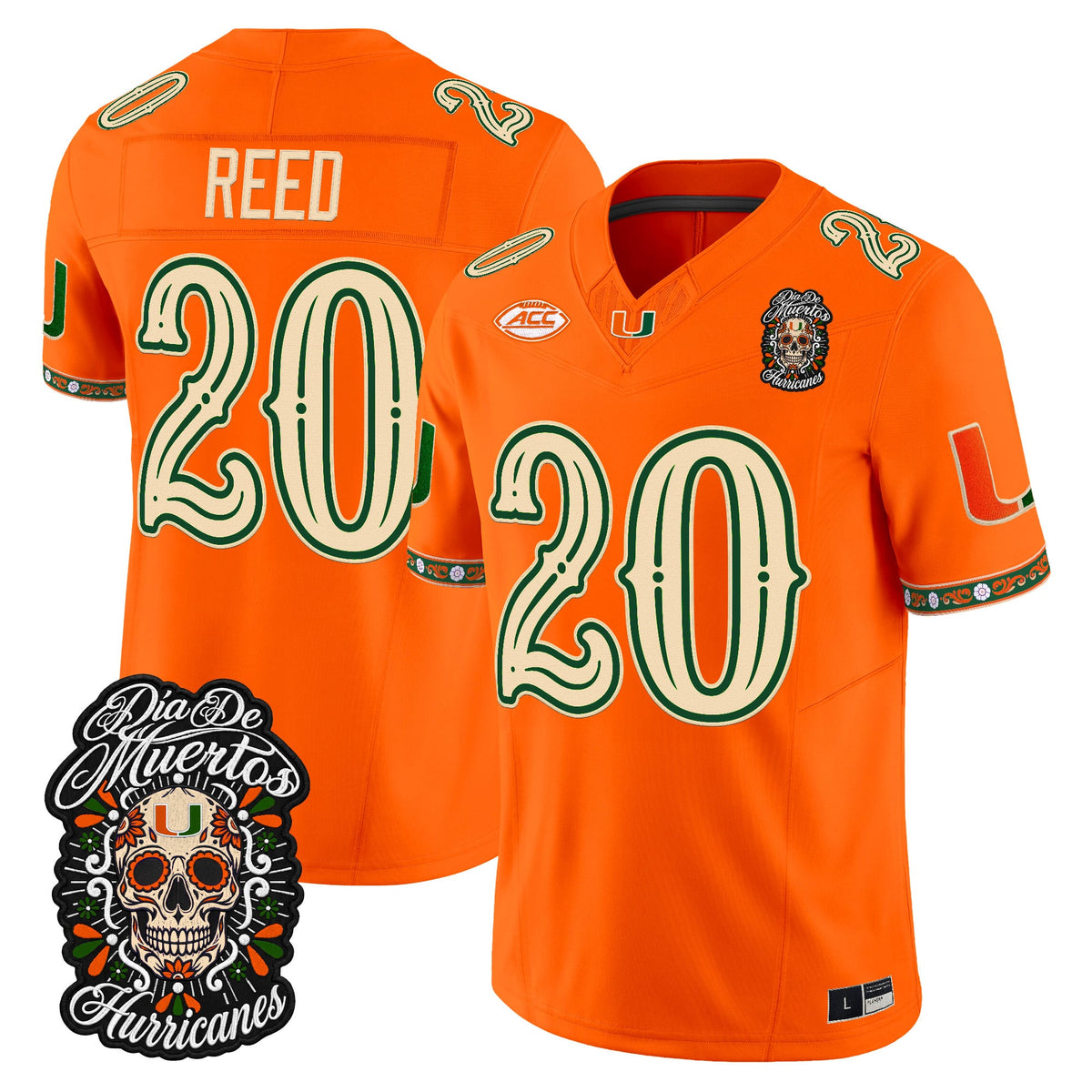 Miami Hurricanes Día de los Muertos Vapor Limited Jersey - Stitched