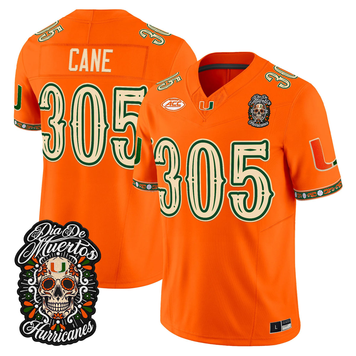 Miami Hurricanes Día de los Muertos Vapor Limited Jersey - Stitched