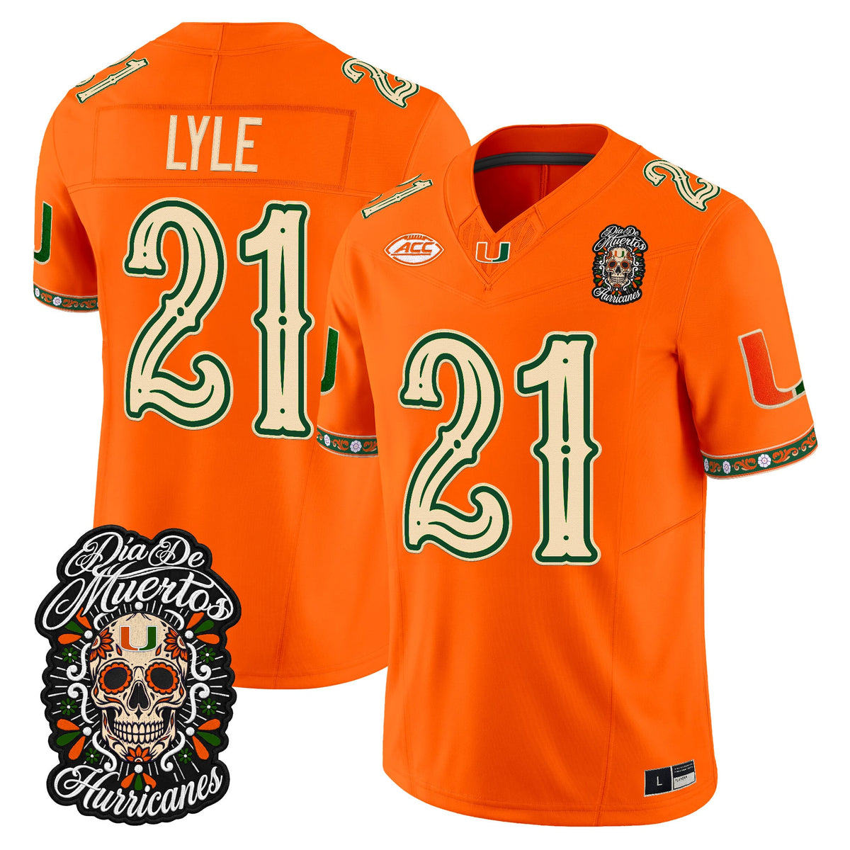Miami Hurricanes Día de los Muertos Vapor Limited Jersey - Stitched