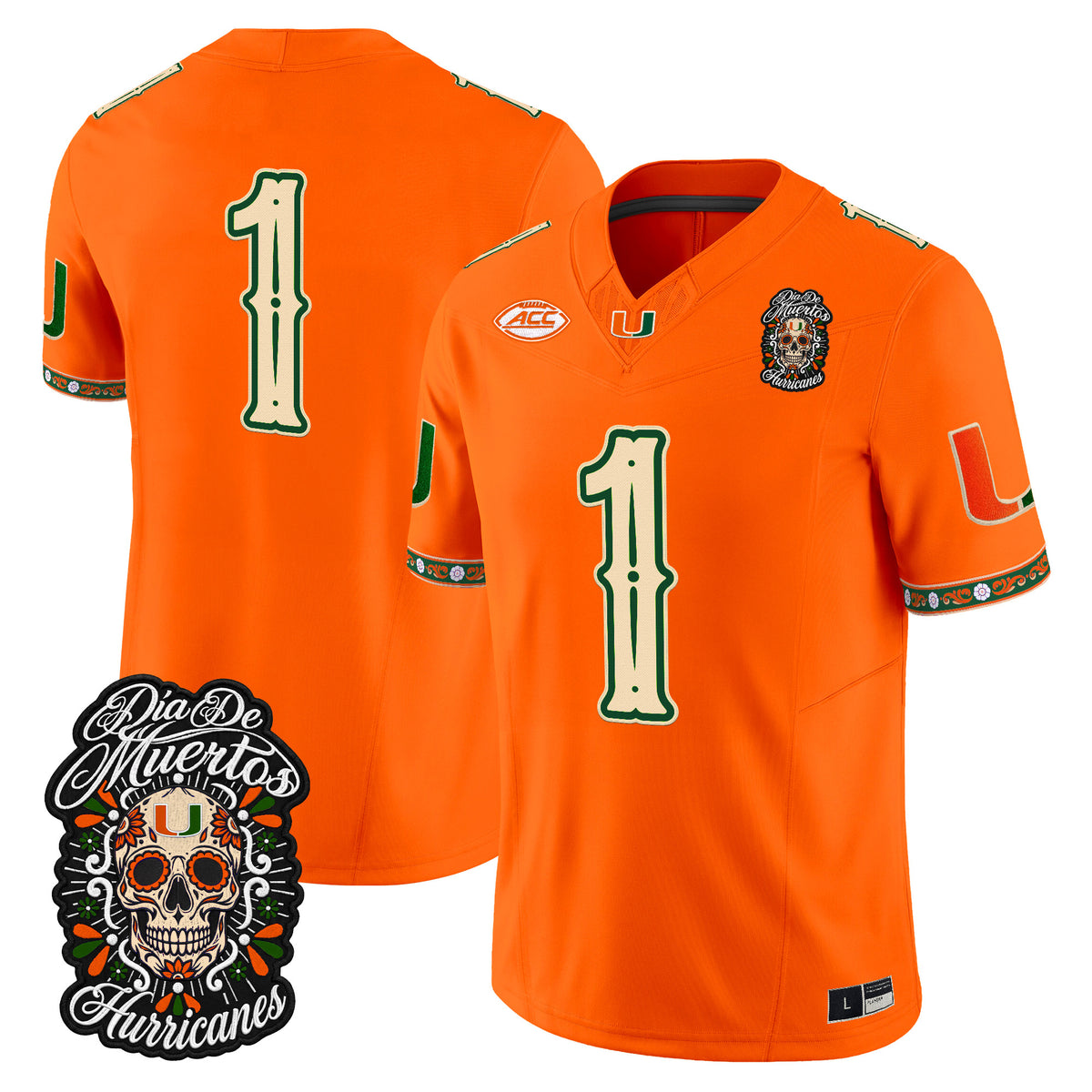 Miami Hurricanes Día de los Muertos Vapor Limited Jersey - Stitched
