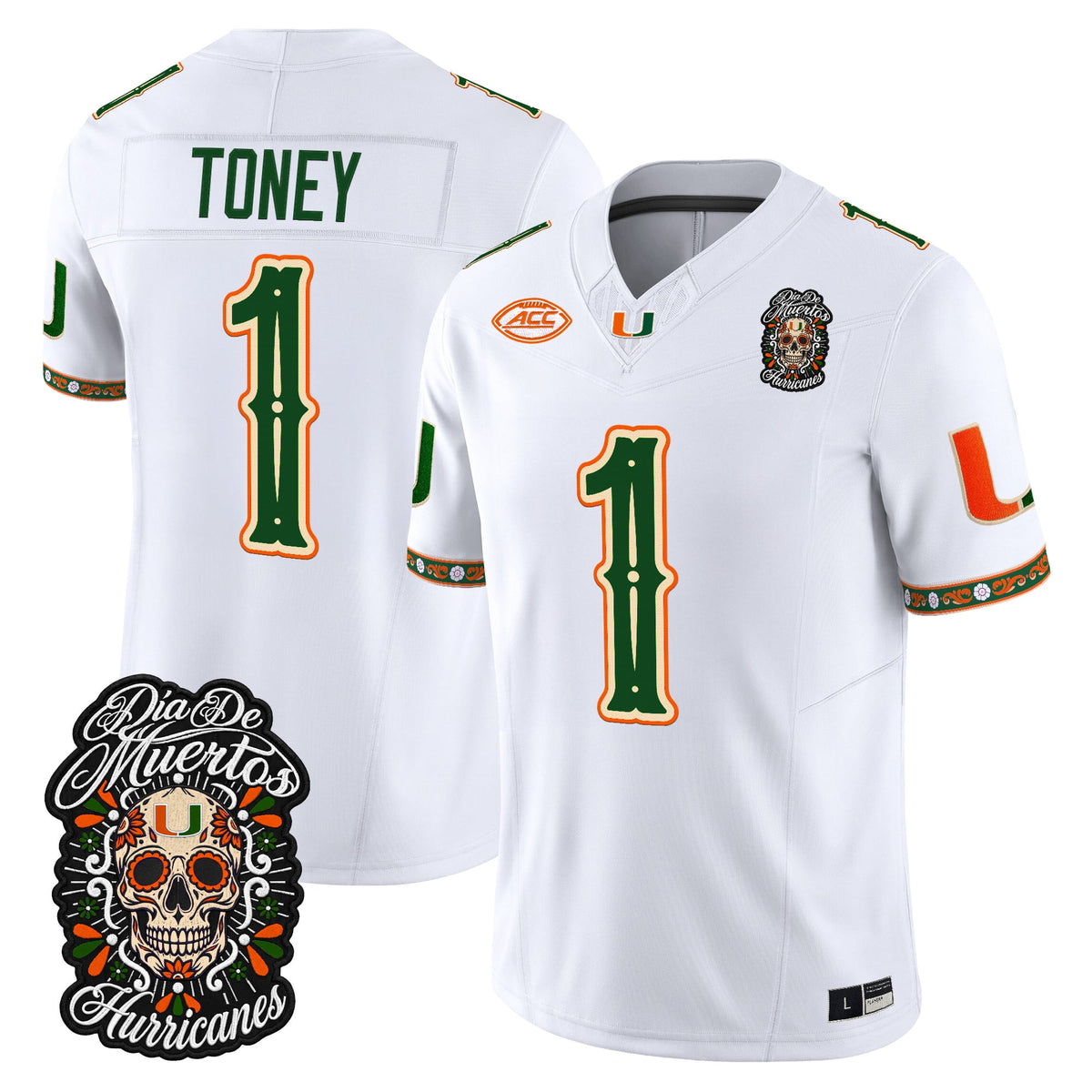 Miami Hurricanes Día de los Muertos Vapor Limited Jersey - Stitched