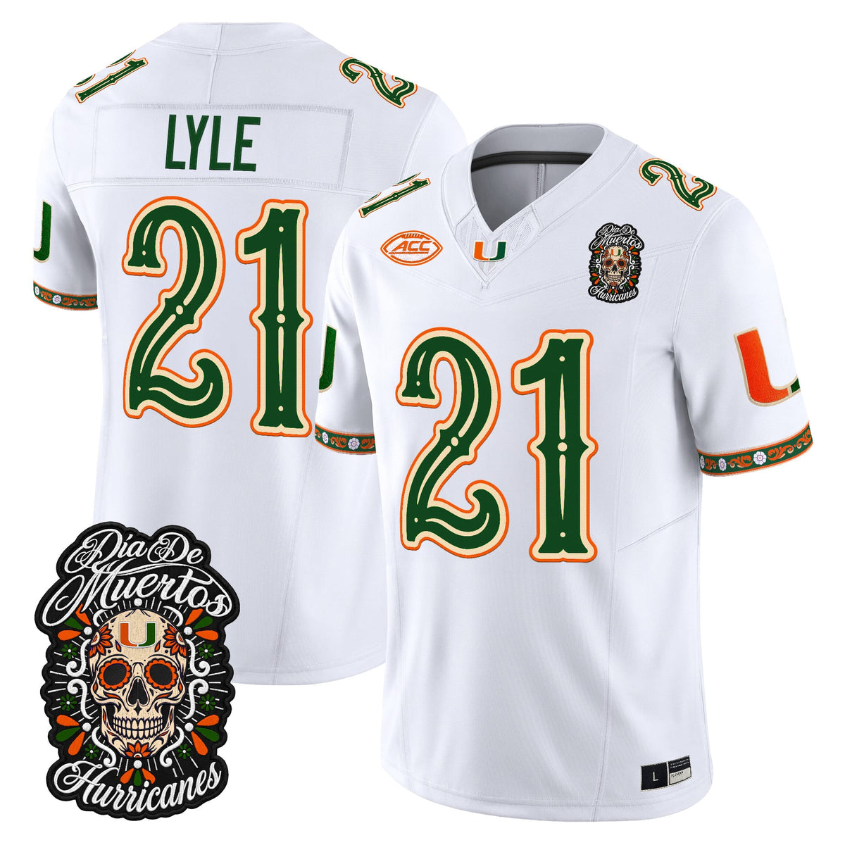 Miami Hurricanes Día de los Muertos Vapor Limited Jersey - Stitched