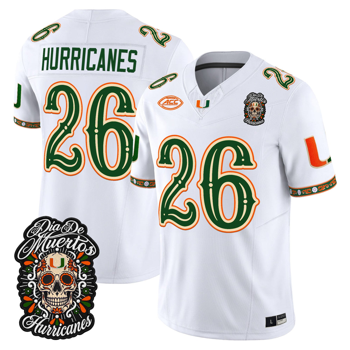 Miami Hurricanes Día de los Muertos Vapor Limited Jersey - Stitched