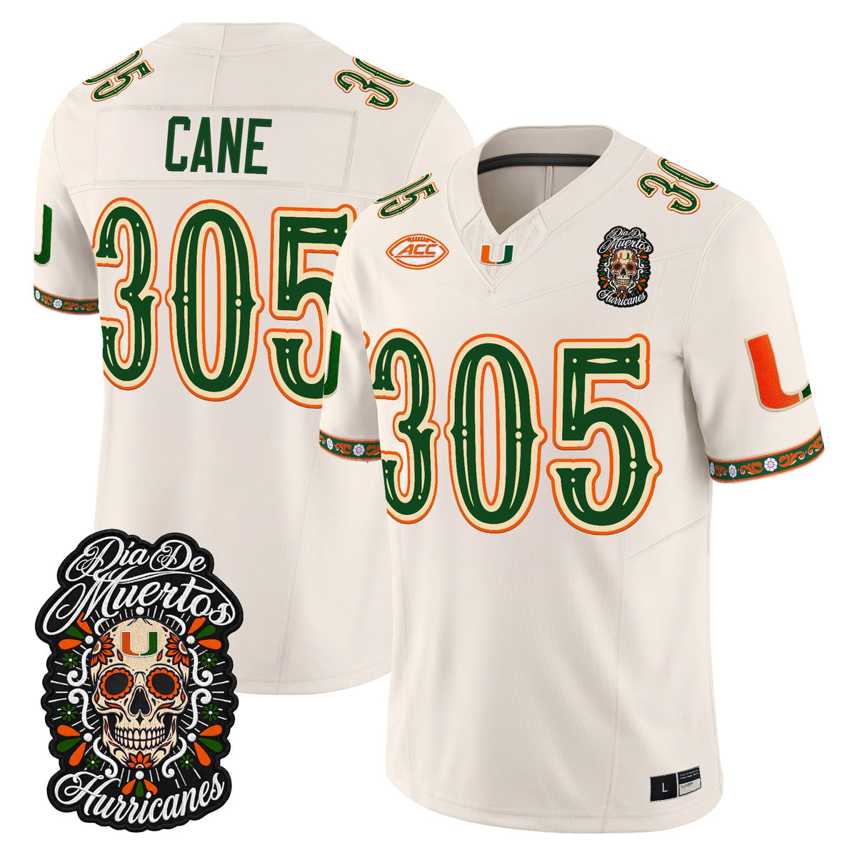 Miami Hurricanes Día de los Muertos Vapor Limited Jersey - Stitched