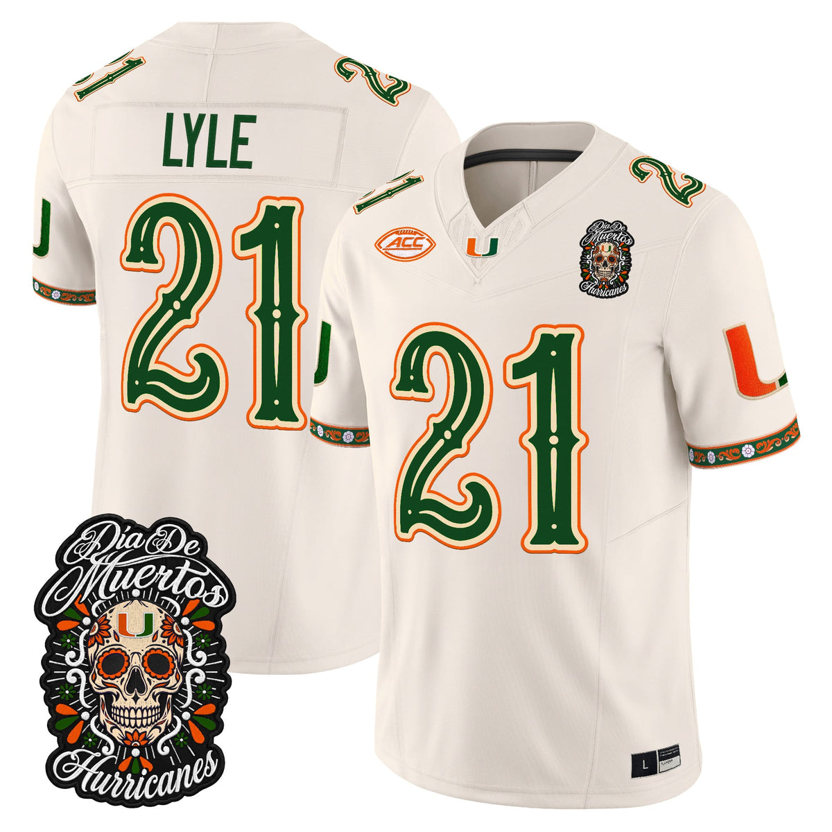 Miami Hurricanes Día de los Muertos Vapor Limited Jersey - Stitched