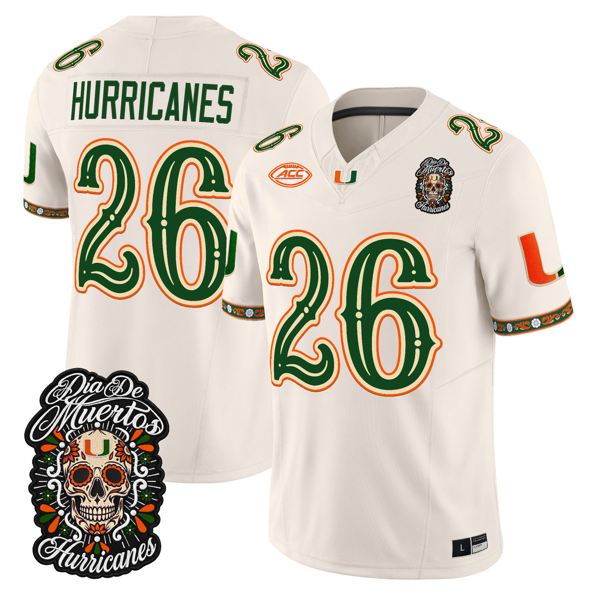Miami Hurricanes Día de los Muertos Vapor Limited Jersey - Stitched