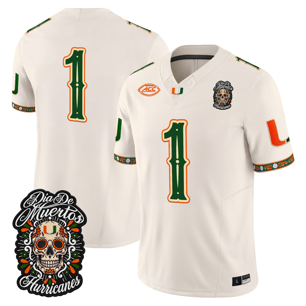 Miami Hurricanes Día de los Muertos Vapor Limited Jersey - Stitched