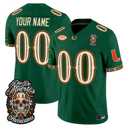 Miami Hurricanes Día de los Muertos Vapor Limited Custom Jersey - Stitched