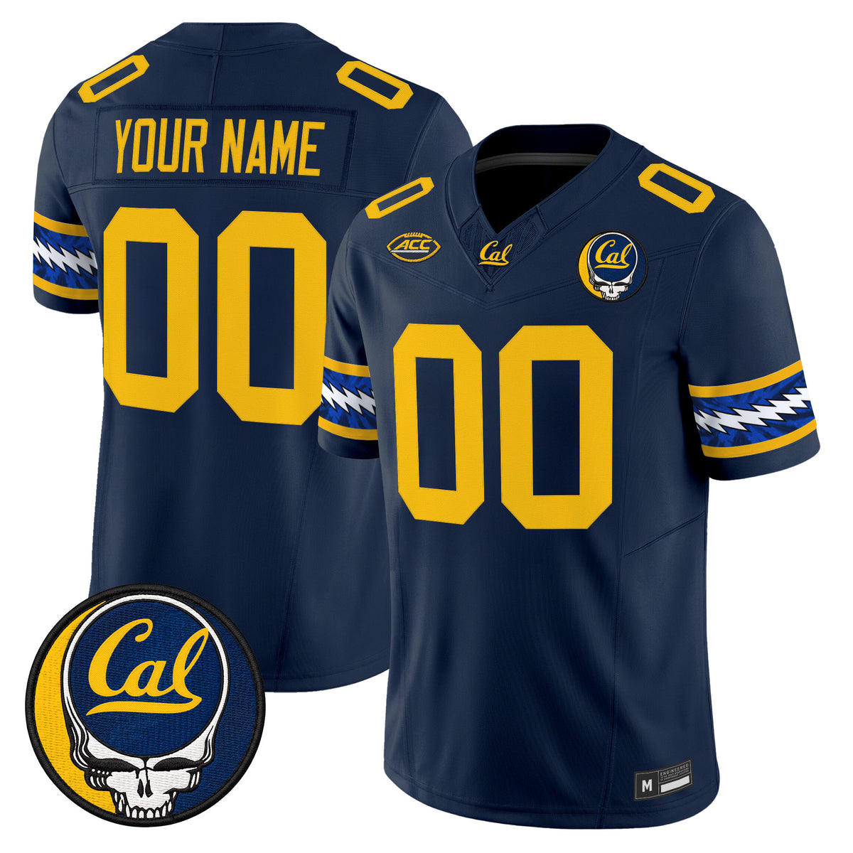 California Golden Bears x Grateful Dead Vapor Limited Custom Jersey - Stitched