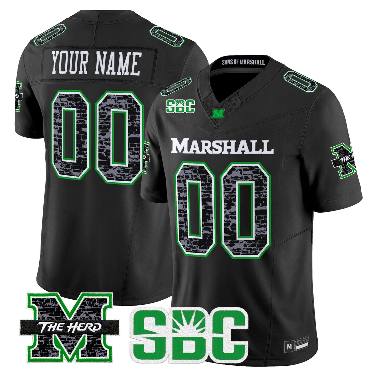 Marshall Thundering Herd Coal Country Tribute Vapor Limited Custom Jersey - Stitched