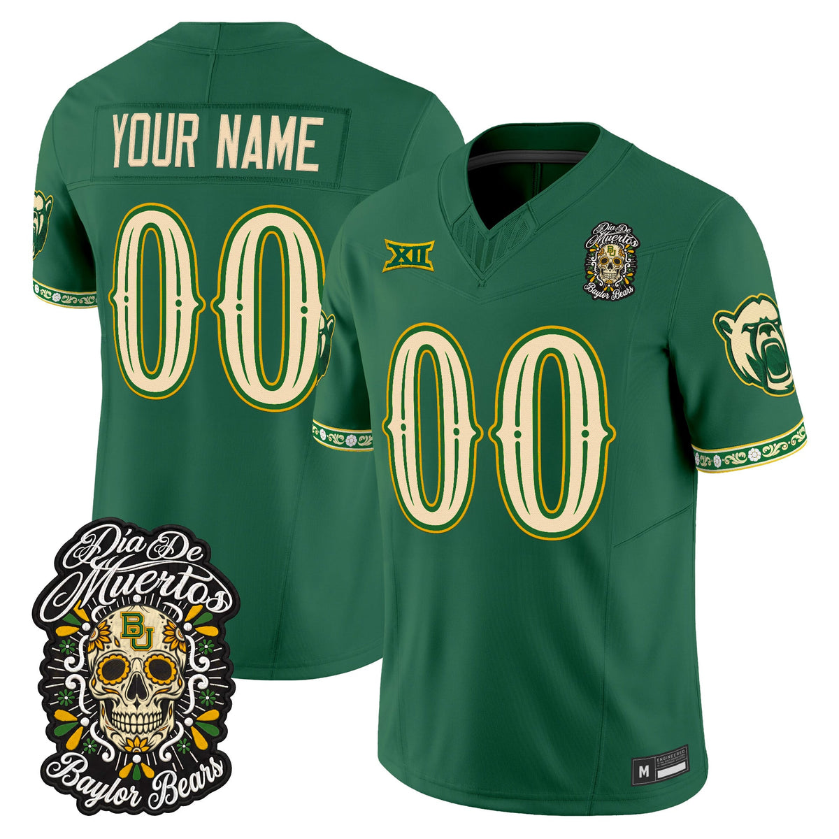 Baylor Bears Día de los Muertos Vapor Limited Custom Jersey - Stitched