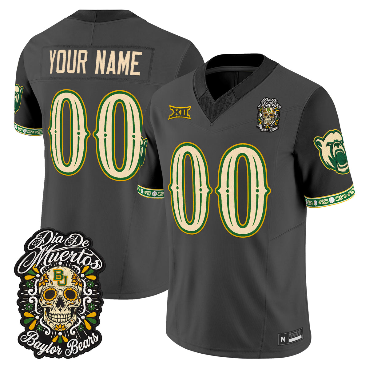 Baylor Bears Día de los Muertos Vapor Limited Custom Jersey - Stitched