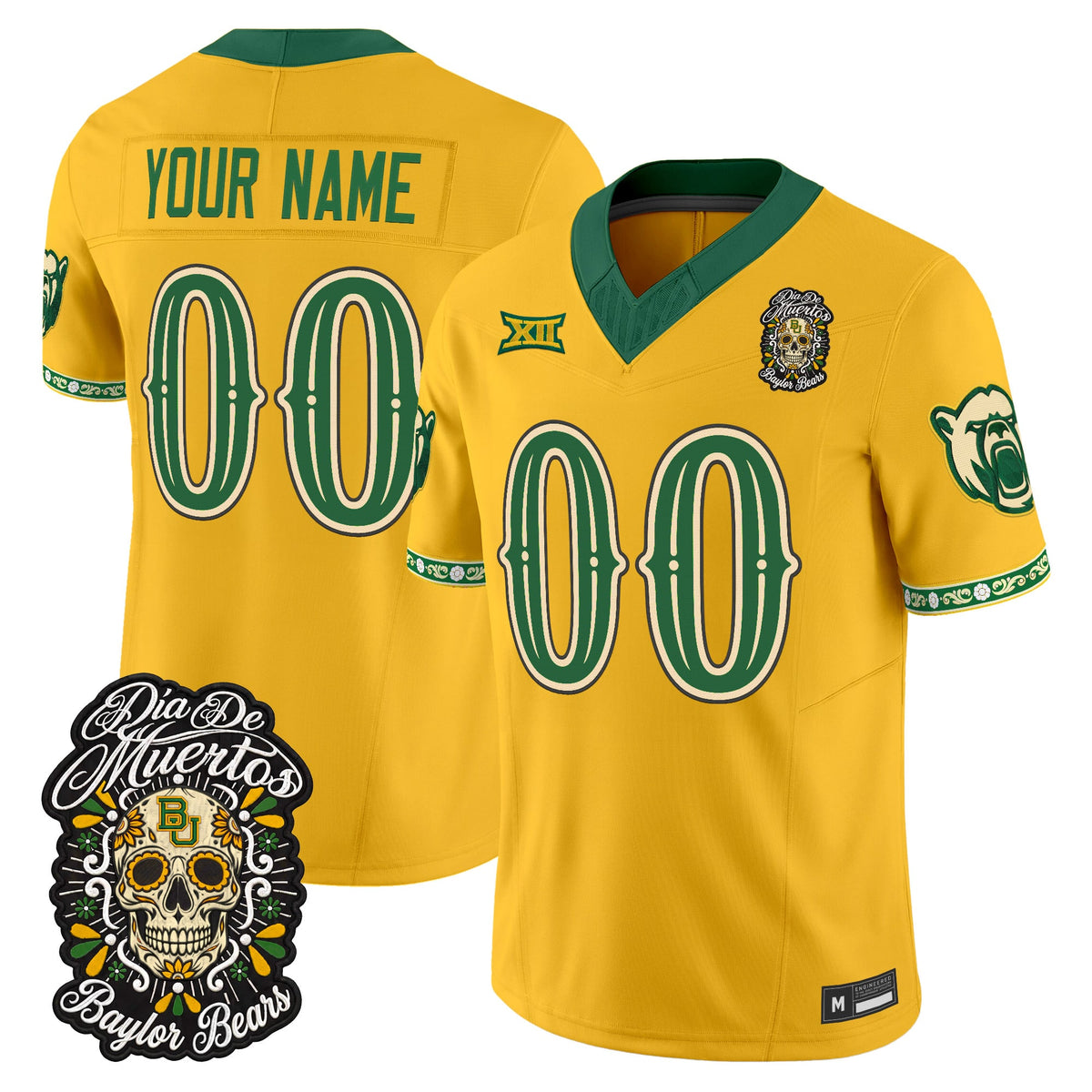 Baylor Bears Día de los Muertos Vapor Limited Custom Jersey - Stitched