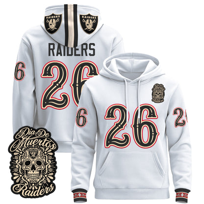  Las Vegas Raiders Día de los Muertos Premium Fleece Hoodie - Printed 