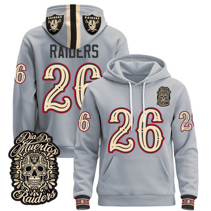  Las Vegas Raiders Día de los Muertos Premium Fleece Hoodie - Printed 