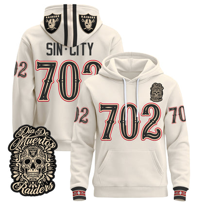  Las Vegas Raiders Día de los Muertos Premium Fleece Hoodie - Printed 